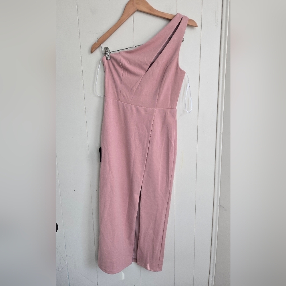 NWT Lulu's Pink One-Shoulder Midi Dress-Size S - Picture 8 of 9
